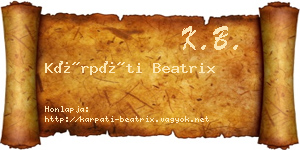 Kárpáti Beatrix névjegykártya