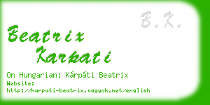 beatrix karpati business card